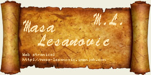 Maša Lešanović vizit kartica